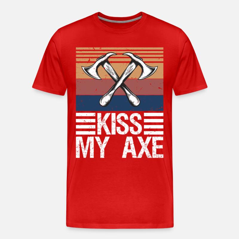 Lumberjack Axe Chop Wood Gift - Männer Premium Bio T-Shirt - Rot