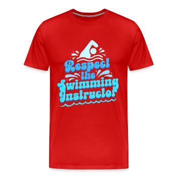 Swim Instructor Respect The Swimming Instructor - Men's Premium Organic T-Shirt - red - Front - Damien (186cm)
