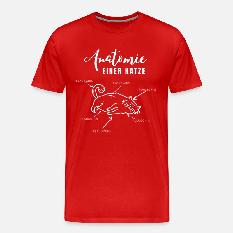 Anatomie einer Katze – alles flauschig - Männer Premium Bio T-Shirt - Rot
