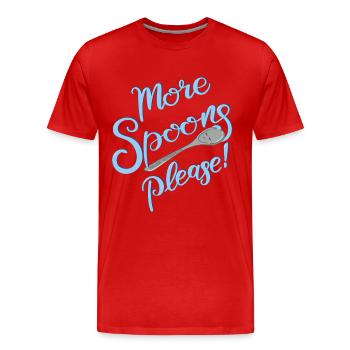 Plus de cuillères, s’il vous plaît ! - T-shirt bio Premium Homme - rouge - Devant - Damien (186cm)