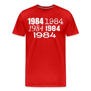 1984 - Men's Premium Organic T-Shirt - red - Front - Damien (186cm)