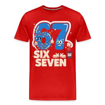 67 Six Seven Anti Weihnachten Lustig Italienisch B - Männer Premium Bio T-Shirt - Rot - Vorne - Damien (186cm)