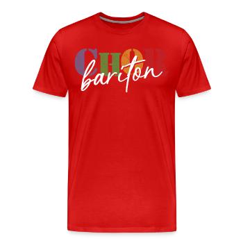 Choir Baritone - Men's Premium Organic T-Shirt - red - Front - Damien (186cm)