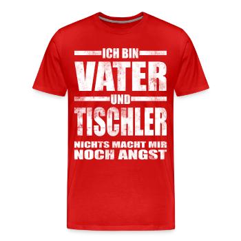 Vater und Tischler Lustiger Spruch Papa Vatertag - Männer Premium Bio T-Shirt - Rot - Vorne - Damien (186cm)