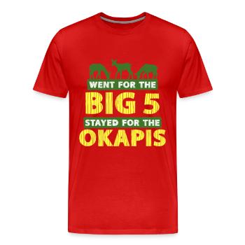 Okapi Animal - T-shirt bio Premium Homme - rouge - Devant - Damien (186cm)
