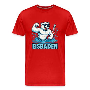 Bain de glace PolarBear Fitness - T-shirt bio Premium Homme - rouge - Devant - Damien (186cm)