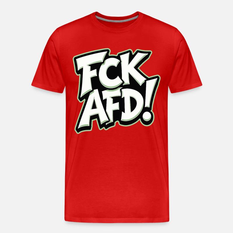 FCK AFD politisches Statement gegen Rechts - Männer Premium Bio T-Shirt - Rot