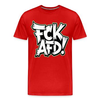 Déclaration politique de FCK AFD contre la droite - T-shirt bio Premium Homme - rouge - Devant - Damien (186cm)