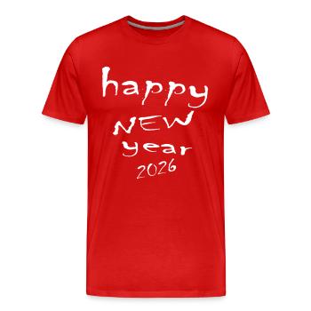 Happy New Year 2026 - T-shirt bio Premium Homme - rouge - Devant - Damien (186cm)