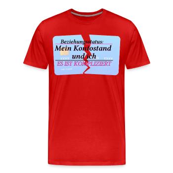 Solde de mon compte & moi – C’est compliqué - T-shirt bio Premium Homme - rouge - Devant - Damien (186cm)