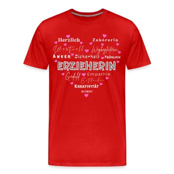 Institutrice de maternelle Herz - T-shirt bio Premium Homme - rouge - Devant - Damien (186cm)