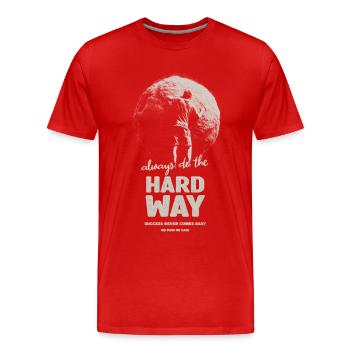 Harter Weg - Männer Premium Bio T-Shirt - Rot - Vorne - Damien (186cm)