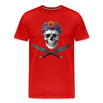 PIRATE POET - dark hell - T-shirt bio Premium Homme - rouge - Devant - Damien (186cm)
