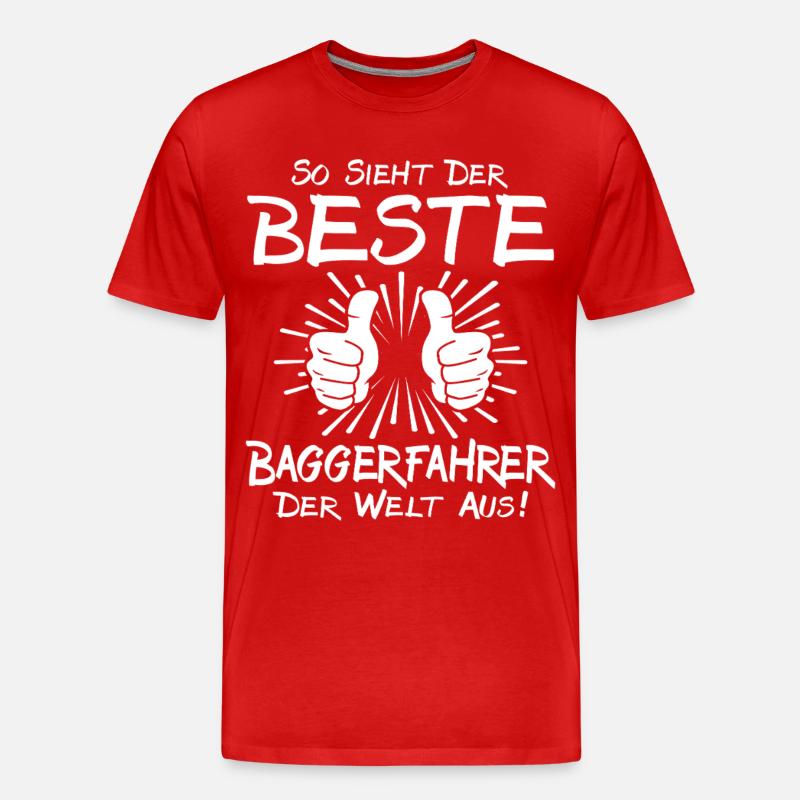 Bester Baggerfahrer - Männer Premium Bio T-Shirt - Rot