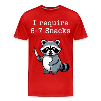 6-7 Refroidisseur de mèmes Internet 6 7 Raton laveur - T-shirt bio Premium Homme - rouge - Devant - Damien (186cm)