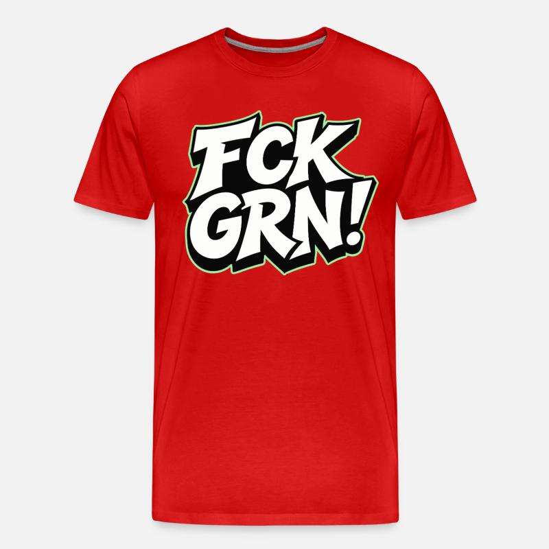 FCK GRN Statement Schriftzug - Männer Premium Bio T-Shirt - Rot