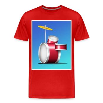 Batterie rouge de dessin animé - T-shirt bio Premium Homme - rouge - Devant - Damien (186cm)