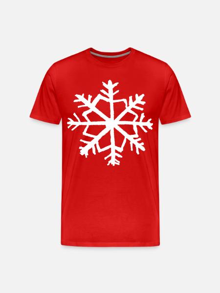 Snowflake Winter Christmas Retro Grunge - Men's Premium Organic T-Shirt - red