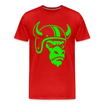 Biker Bull – Racing Spirit & Steel Head - T-shirt bio Premium Homme - rouge - Devant - Damien (186cm)