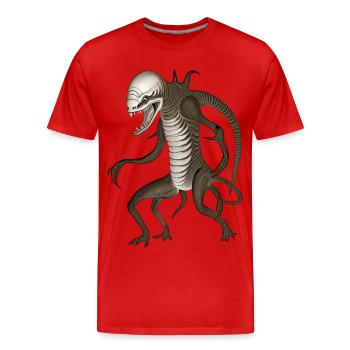 BUG #10 - dark hell - T-shirt bio Premium Homme - rouge - Devant - Damien (186cm)