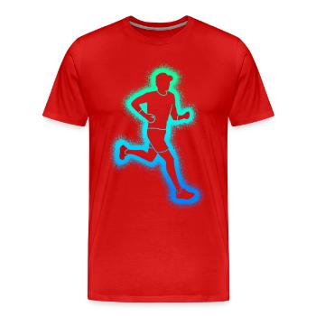 Course à pied Enfants Hommes Garçons Coureurs - T-shirt bio Premium Homme - rouge - Devant - Damien (186cm)