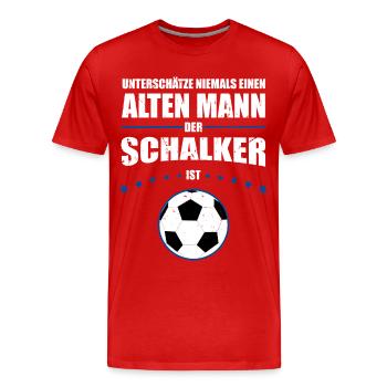 Alter Mann - Schalker Geschenk | Retro Vintage - Männer Premium Bio T-Shirt - Rot - Vorne - Damien (186cm)