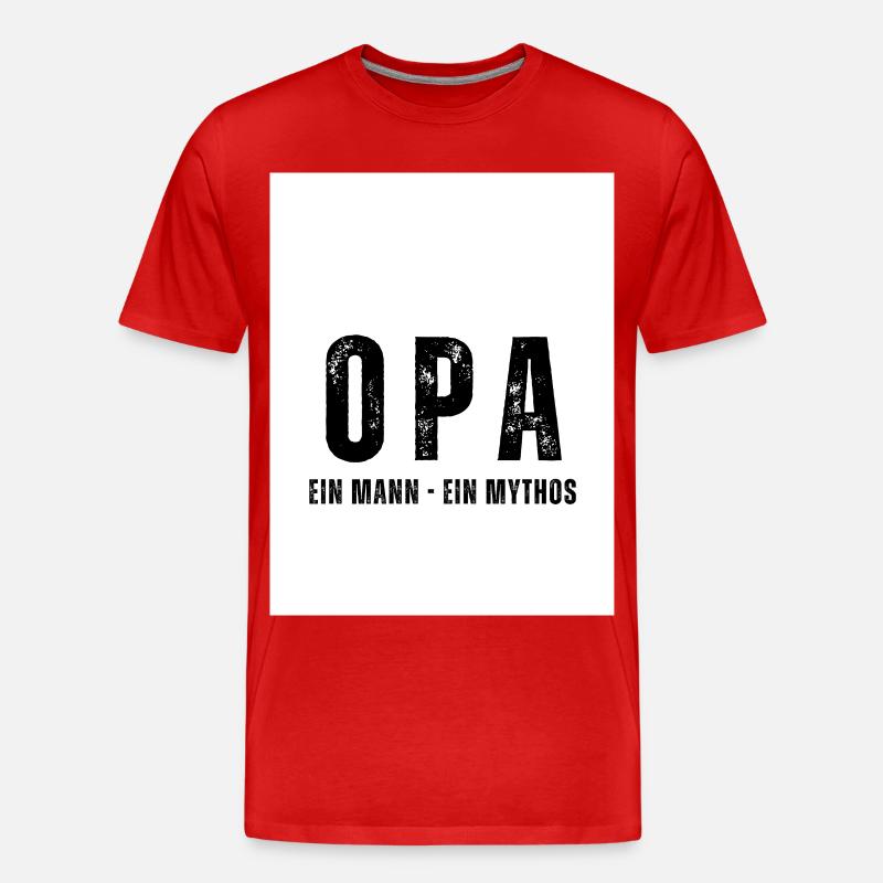 OPA Ein Mann - Ein Mythos - Männer Premium Bio T-Shirt - Rot