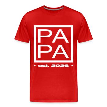 Papa est 2026 Father's Day - Men's Premium Organic T-Shirt - red - Front - Damien (186cm)