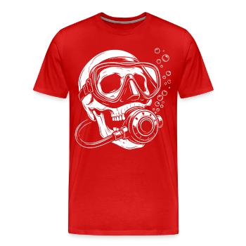 Taucher Design - Scuba Diver - Männer Premium Bio T-Shirt - Rot - Vorne - Damien (186cm)