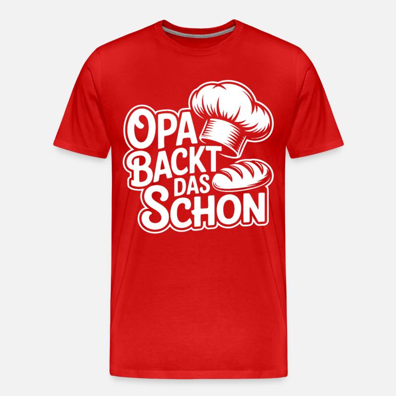 Opa backt das schon - Männer Premium Bio T-Shirt - Rot