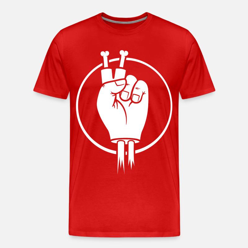 Siegeszeichenhand mit Knochenfingern - Männer Premium Bio T-Shirt - Rot