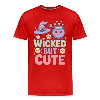 Sorcellerie : Sorcellerie Méchante Mais Mignonne Lanceur de Sorts - T-shirt bio Premium Homme - rouge - Devant - Damien (186cm)
