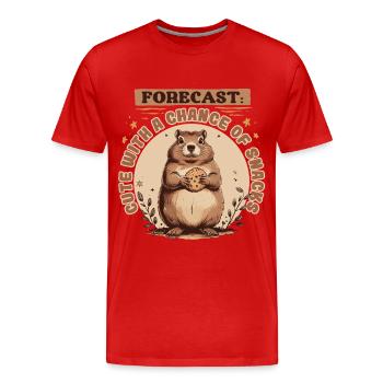 Marmotte du Jour sans fin - T-shirt bio Premium Homme - rouge - Devant - Damien (186cm)