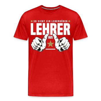 Professeur légendaire - T-shirt bio Premium Homme - rouge - Devant - Damien (186cm)