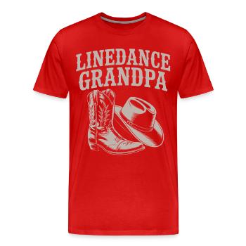 Linedance Opa Boots - Männer Premium Bio T-Shirt - Rot - Vorne - Damien (186cm)
