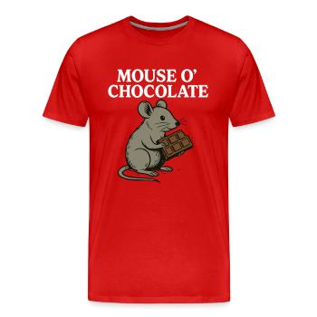 Mouse o’Chocolate Jeu de mots drôle Mouse - T-shirt bio Premium Homme - rouge - Devant - Damien (186cm)
