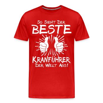 Meilleur opérateur de grue - T-shirt bio Premium Homme - rouge - Devant - Damien (186cm)