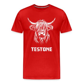 Testone - Bétail écossais des Highlands - Italien - T-shirt bio Premium Homme - rouge - Devant - Damien (186cm)