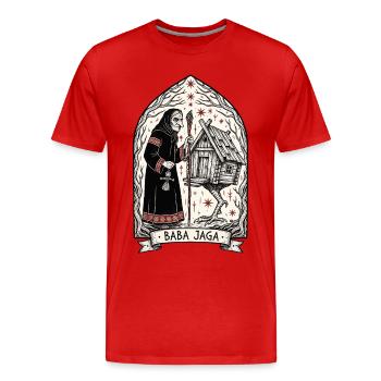 Baba Yaga Dunkle Slawische Hexenkunst - Männer Premium Bio T-Shirt - Rot - Vorne - Damien (186cm)