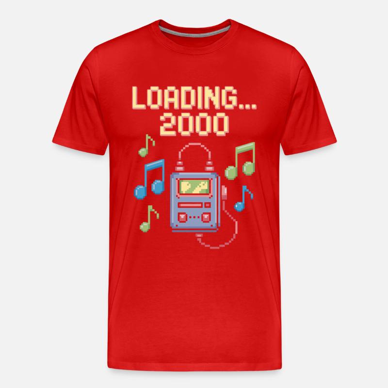 Retro Pixel Design – Loading 2000 - Männer Premium Bio T-Shirt - Rot