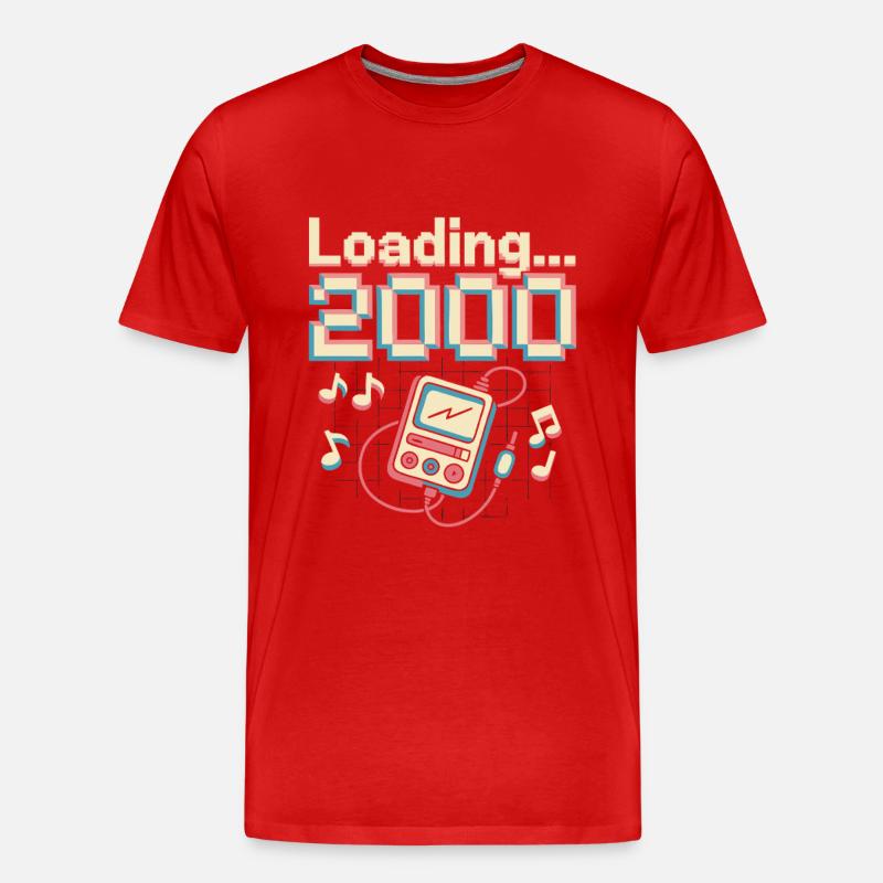 Y2K Pixel Design – Loading 2000 - Männer Premium Bio T-Shirt - Rot