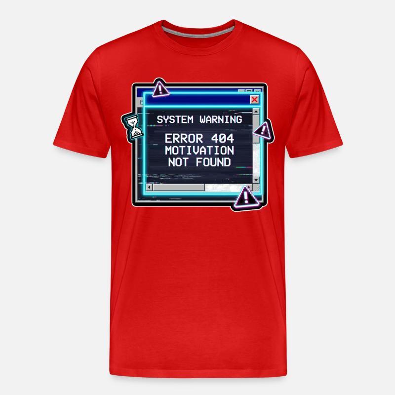 Error 404 Motivation Glitch - Männer Premium Bio T-Shirt - Rot