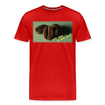 Kaffeebohnen - Männer Premium Bio T-Shirt - Rot - Vorne - Damien (186cm)