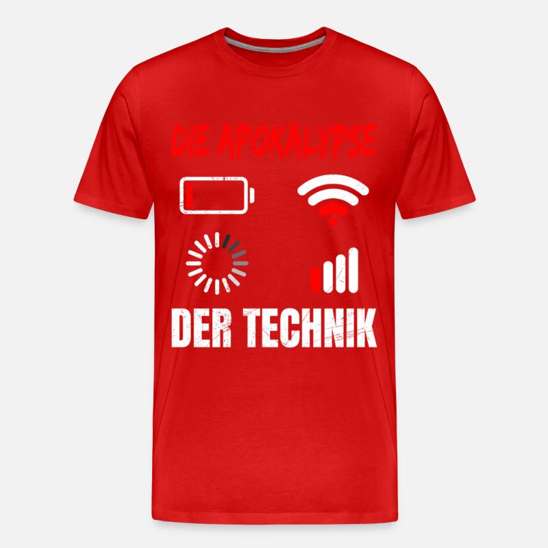 Coder THE APOCALYPSE OF TECHNOLOGY FUNNY - Men's Premium Organic T-Shirt - red