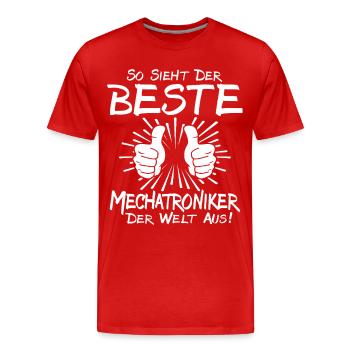 Bester Mechatroniker - Männer Premium Bio T-Shirt - Rot - Vorne - Damien (186cm)