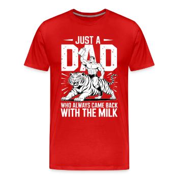 Héros Tigre Papa Lait - T-shirt bio Premium Homme - rouge - Devant - Damien (186cm)