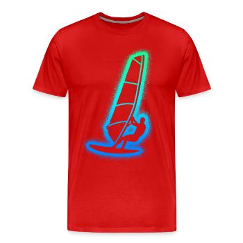 Planche à voile Windsurfer Enfants Hommes Planche à voile - T-shirt bio Premium Homme - rouge - Devant - Damien (186cm)