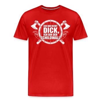 Je ne suis pas gros – je suis le mur de bouclier - T-shirt bio Premium Homme - rouge - Devant - Damien (186cm)