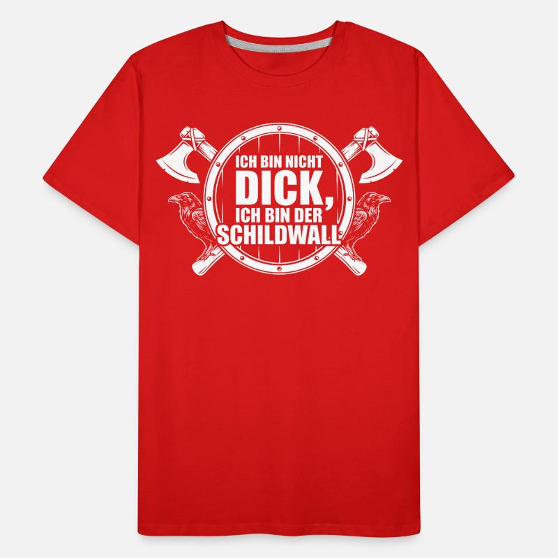 Ich bin nicht dick – Ich bin der Schildwall Männer Premium Bio T-Shirt