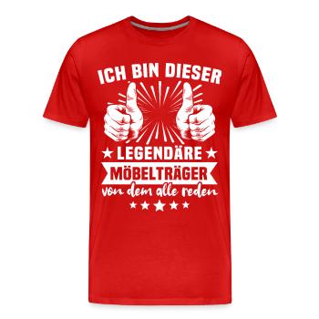 Légende des Supports de Meubles - T-shirt bio Premium Homme - rouge - Devant - Damien (186cm)